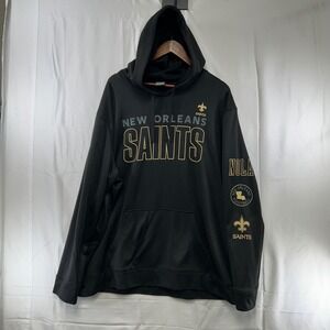 New Orleans Saints Fanatics Hoodie Mens 3XL Black NFL Pullover Long Sleeve